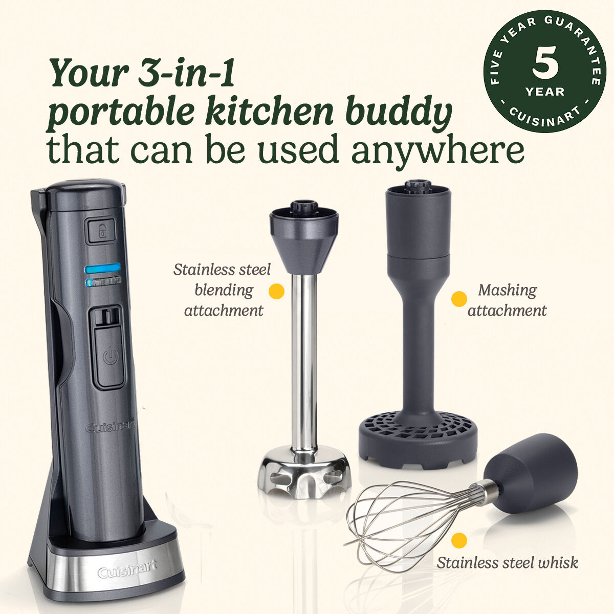 キッチン家電 Cuisinart Cordless Hand Blender Cuisinart Cordless 3 w 1 Power Hand Blender | Trzepaczka ze